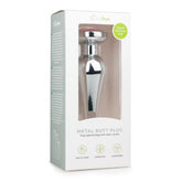 Zilverkleurige metalen buttplug met roze diamant - PlayForFun